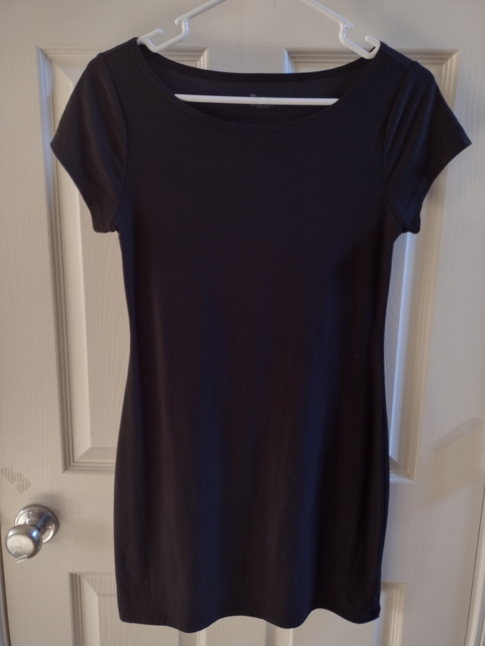 Women's Black Scoop Neck Short Sleeve Dress